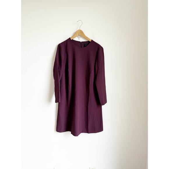 Ann Taylor Long Sleeve Shift Dress Purple Mini Workwear 10 - Picture 4 of 5